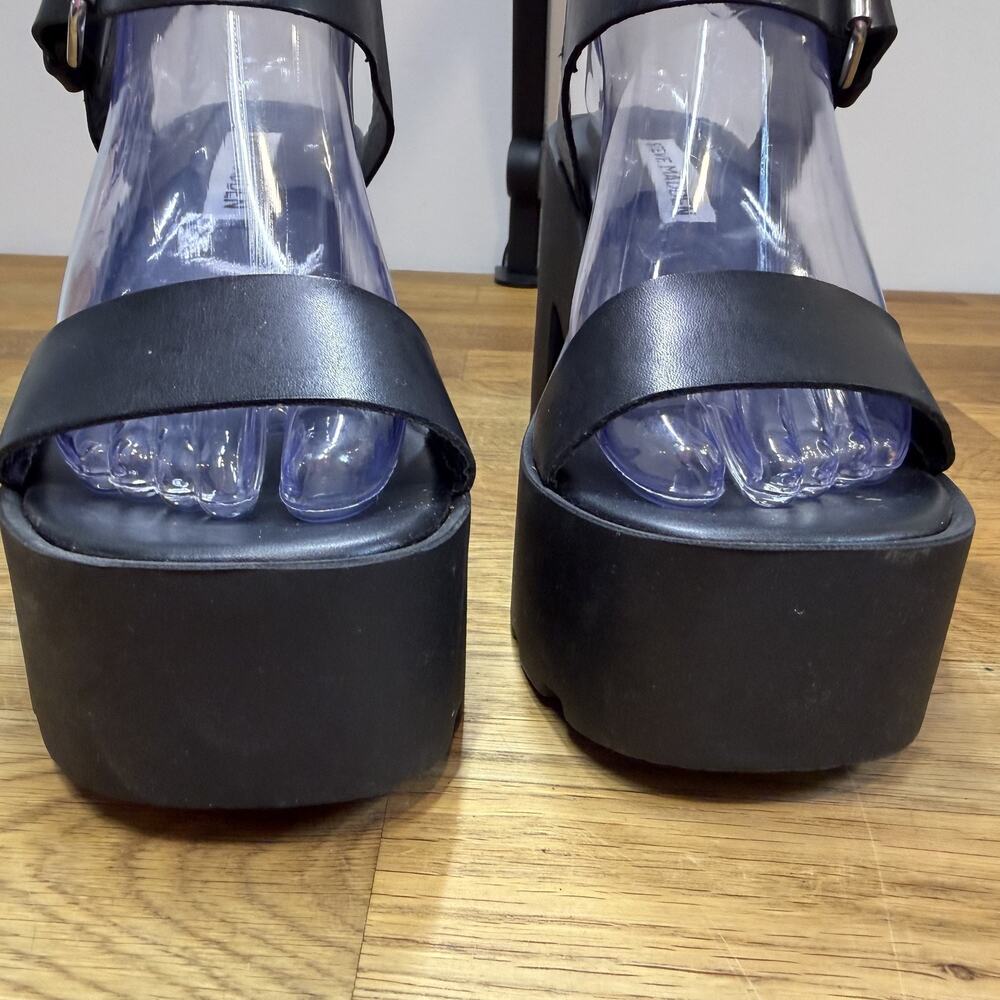 Steve Madden Black Platform Chunky Heel Sandals, size 7 - Picture 4 of 10